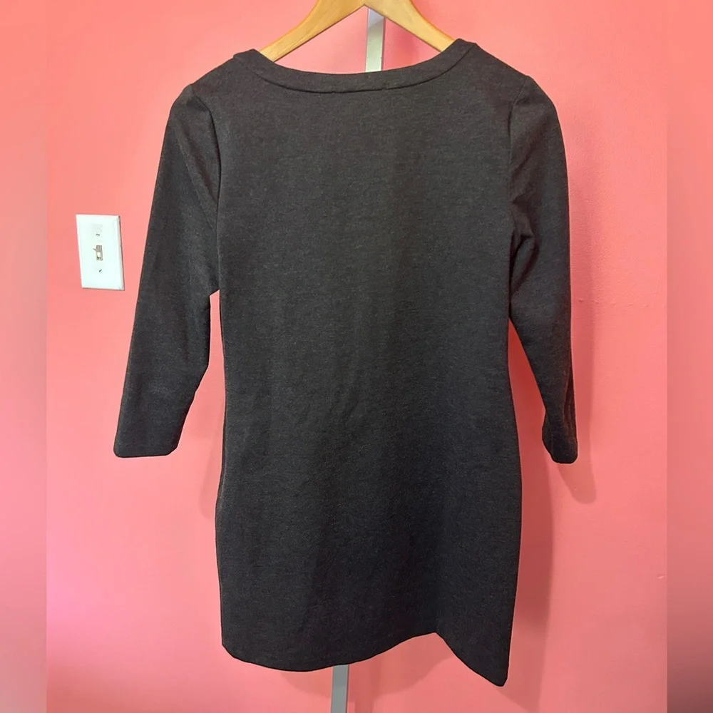 Michael Kors Charcoal Gray Derby Mini Dress with silver toggle Size Small